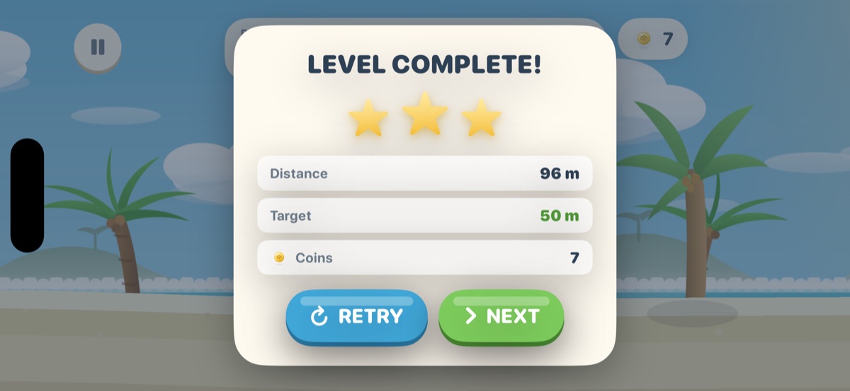 Level complete with three stars